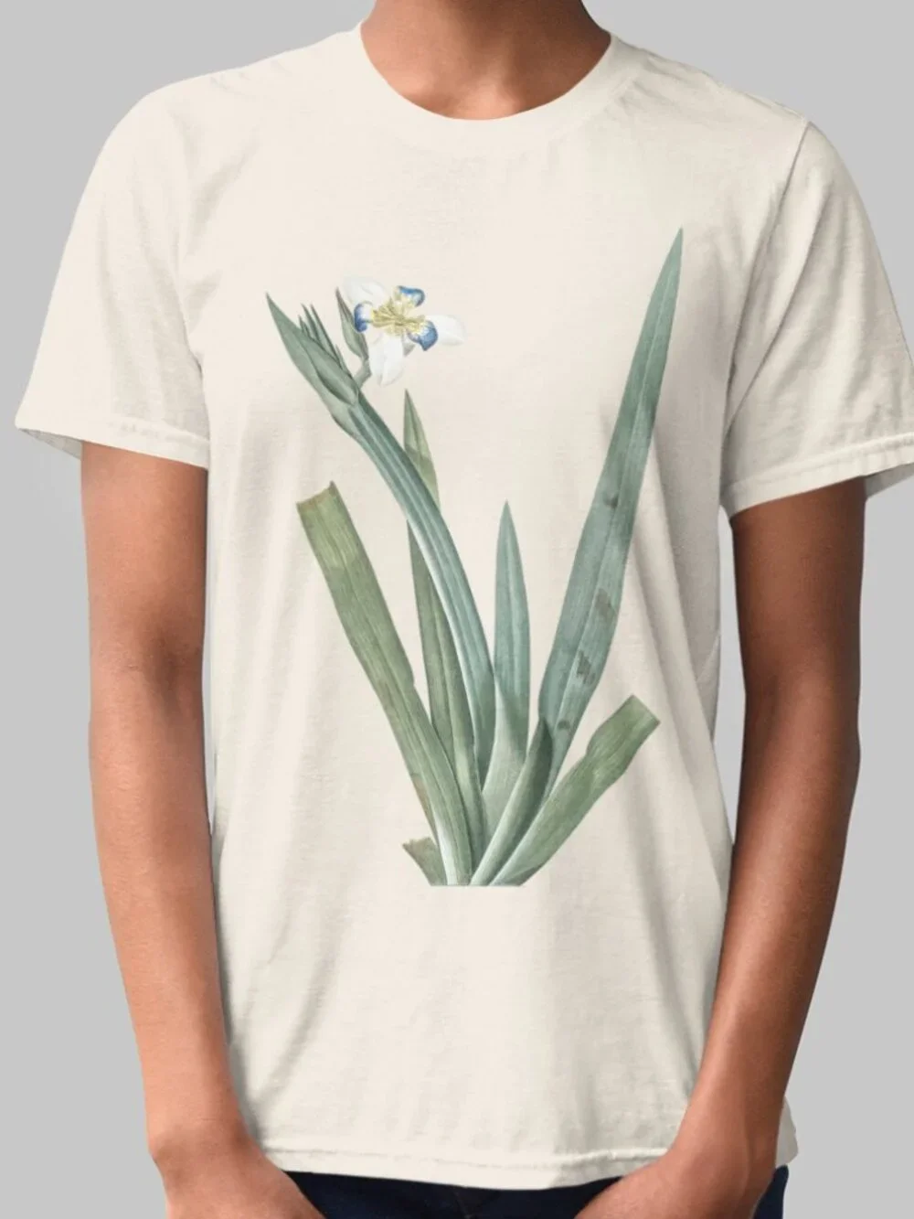 Veldt-Iris Vintage Floral Print Short Sleeve Graphic Tee T-shirt S-XXL